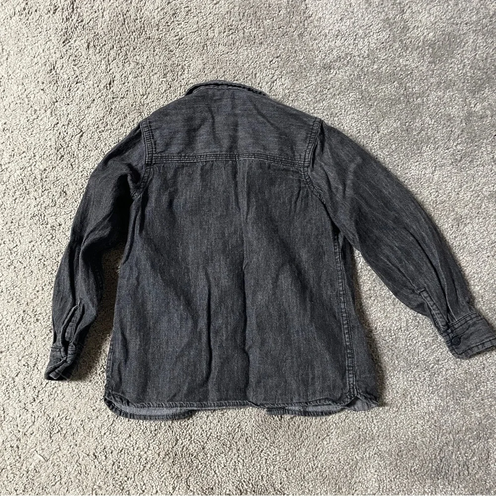 Oshkosh B’Gosh black denim button down‎ shirt kids size 6